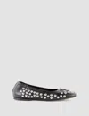 Golden Goose Amy Ballet Flats In Black Nappa Leather With Silver Colored Studs In Black,silver