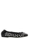Golden Goose Amy Ballet Flats In Black Nappa Leather With Silver Colored Studs In Black