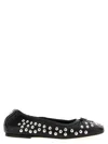 Golden Goose Amy Ballet Flats In Black Nappa Leather With Silver Colored Studs In Black