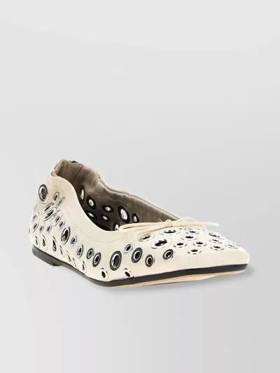 GOLDEN GOOSE 'AMY' BALLET FLATS FEATURING METAL EYELETS