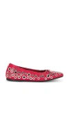 Golden Goose Amy Eyelet-embellished Nappa Ballerina Flats In 大红
