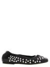 Golden Goose Amy Ballet Flats In Black Nappa Leather With Silver Colored Studs