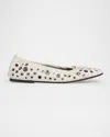 Golden Goose Amy Grommet Zip Leather Ballerina Flats In Yellow