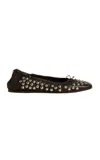 Golden Goose Amy Ballet Flats In Black Nappa Leather With Silver Colored Studs In Black