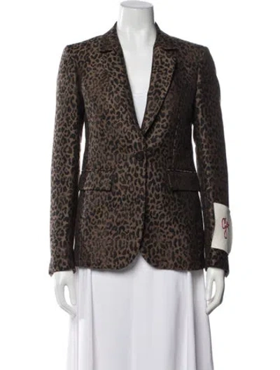 Pre-owned Golden Goose Animal Print Blazer In Brown
