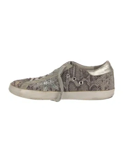 Pre-owned Golden Goose Animal Print Glitter Accents Sneakers