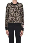 Golden Goose Animal Print Jacquard Knit Pullover In Gray