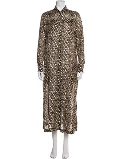 Pre-owned Golden Goose Animal Print Long Dress In Multicolor