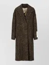 Golden Goose Cocoon Coat In Faded Leopard Jacquard Wool In Brown