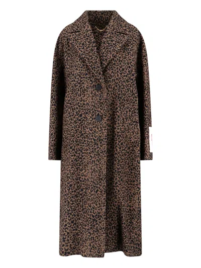 Golden Goose Animalier Print Single-breasted Coat