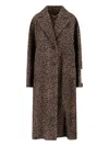 Golden Goose Single-breasted Cocoon Wool Coat With Jacquard Motif Clothing