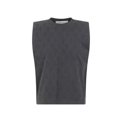 Golden Goose Anthracite Cotton T-shirt In Gray