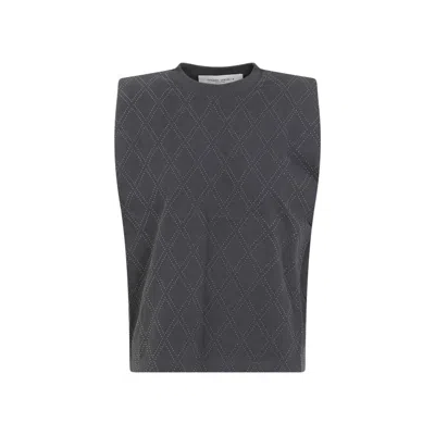 GOLDEN GOOSE GOLDEN GOOSE ANTHRACITE COTTON T-SHIRT