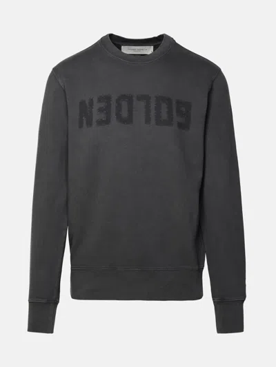 Golden Goose Cotton Sweatshirt With Logo Print In Gray