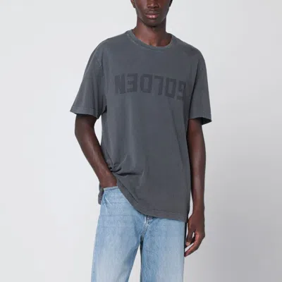 Golden Goose Anthracite Grey Vintage-effect T-shirt Men In Gray