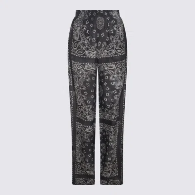Golden Goose Antrachite And White Viscose Trousers