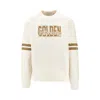 Golden Goose Ivory Cotton Sweatshirt With Contrasting Logo In Gray