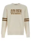 Golden Goose Ivory Cotton Sweatshirt With Contrasting Logo In Gray