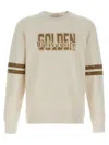 Golden Goose Ivory Cotton Sweatshirt With Contrasting Logo In Neutral