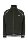 Golden Goose Quilted Black Jacket With High Collar And Striped Detailing In Militarygreenpapyrus
