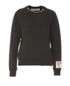 Golden Goose Athena Crystal Embellished Distressed Cotton Sweatshirt In Anthracite