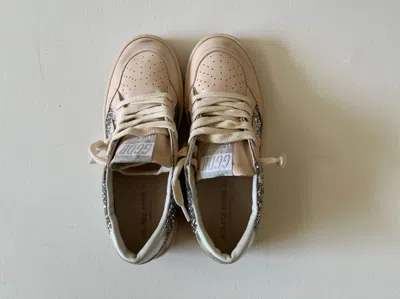 Pre-owned Golden Goose Authentic Leather  Ballstar, Size Us 5 / Euro 35, Expedited In Silver/light Pink