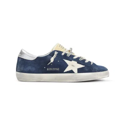 GOLDEN GOOSE AVIATOR BLUE COW LEATHER SUPERSTAR SNEAKERS