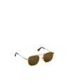 Golden Goose Aviator Style Sunglasses With Gold Frame And Green Lenses In Gold