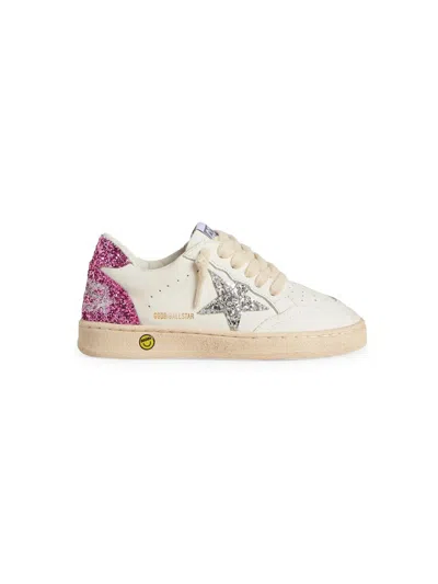 Golden Goose Baby Girl's, Little Girl's & Girl's Ballstar Glitter Star Leather Sneakers In White
