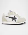 Golden Goose Baby Marathon Suede Running Sneakers In Whiteiceblack