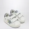 Golden Goose Baby Old School Sneakers In White/light Blue/navy In White