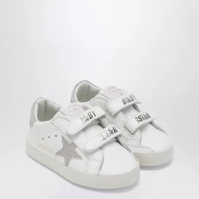 Golden Goose Baby Old School Sneakers In White/platinum