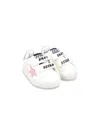 Golden Goose Baby School Leather Sneakers In 白色