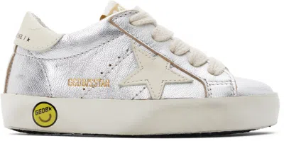 Golden Goose Baby Silver & Off-white Super-star Classic Trainers In 70321 Silver/cream