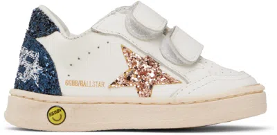 GOLDEN GOOSE BABY WHITE BALL STAR STRAP SNEAKERS