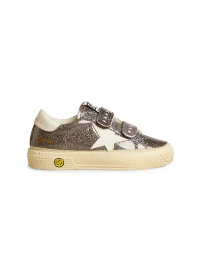 Golden Goose Baby's, Little Kid's & Kid's May School Laminated Glitter Platform Sneakers In Gray