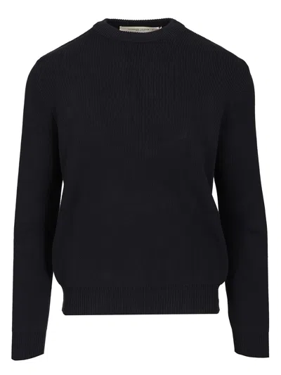Golden Goose Back Logo Crew Neck Jumper In Blue