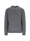 Golden Goose Grey Crewneck Sweater With Maxi Logo Lettering On The Rear In Gray
