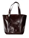 Golden Goose Bag 24.7 Ew Shiny Wavy Leather Body Gold Meta In Brown