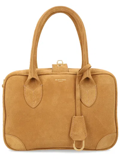Golden Goose Rectangular Suede Bag With Nappa Leather Braiding In Brown