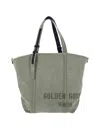 Golden Goose Military Green Canvas Shopping Bag In Gray