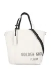 Golden Goose Spacious Beige Handbag With Dual Handles And Adjustable Strap In White