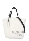 Golden Goose Spacious Beige Handbag With Dual Handles And Adjustable Strap In White
