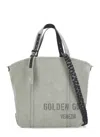 Golden Goose Green Canvas Hand Bag With Printed Logo In Green