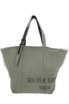 Golden Goose Military Green Canvas Shopping Bag In Gray