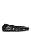 Golden Goose Amy Ballet Flats In Black Nappa Leather With Silver Colored Studs In Black