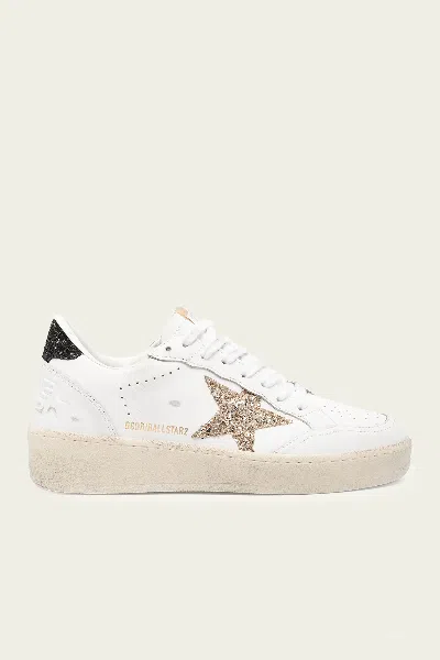 Golden Goose Ball-star 2 Glitter Star Leather Sneaker In White Gold