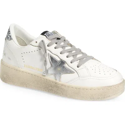 Golden Goose Ball Star 2 Low Top Sneaker In White/silver