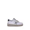 Golden Goose 'ballstar 2' White Low Top Sneakers With Star Patch On The Side And Contrasting Heel In Red