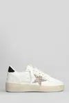 Golden Goose Ball Star 2 Sneakers With Gold Glitter Star And Black Glitter Heel Tab In White